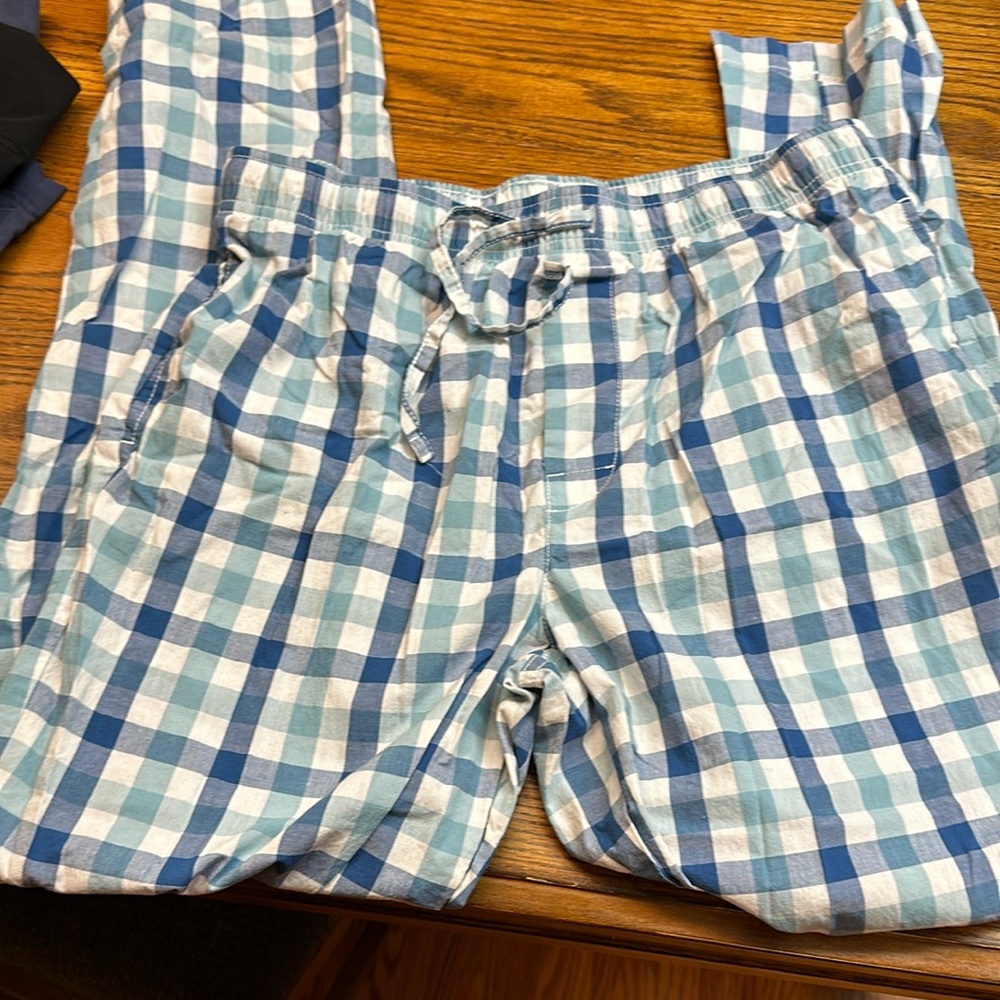 Blue and White Checkered Men's Pants - Picture 4 of 4